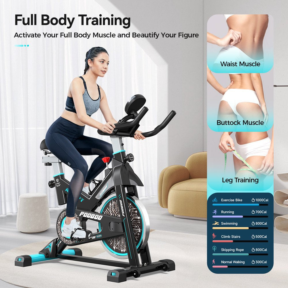 Exercise Bikes Cardio Workout Cycling Bicycle Training Indoor Cycling Bike Stationary Bike with LCD Monitor Weight up to 330 Lbs