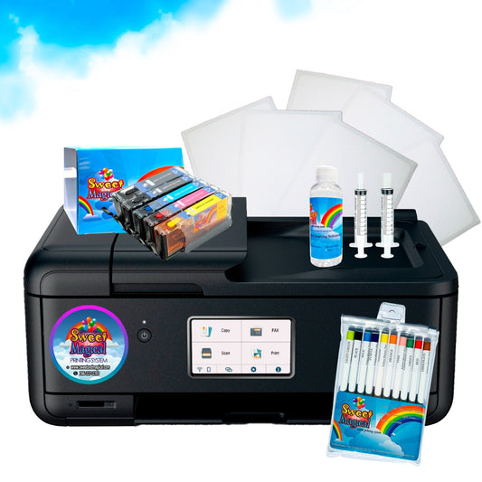 Cake Topper Image Printer, Edible Cartridges,50 Wafer Paper ,Cleaner & 10 Marker