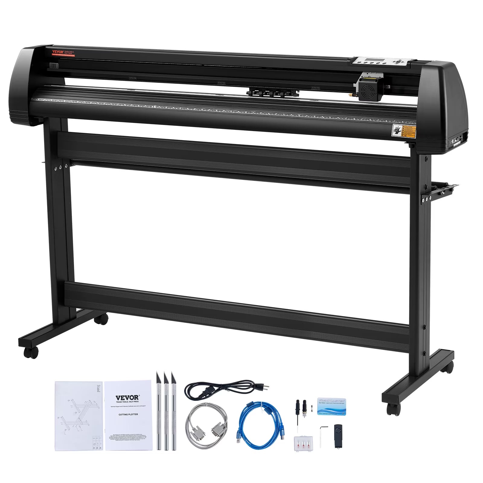 VEVOR Vinyl Cutter Plotter Machine, 53" Signmaster Software Sign Making Machine, 1350Mm Paper Feed Vinyl Cutter Plotter with Stand (53" 1350Mm)