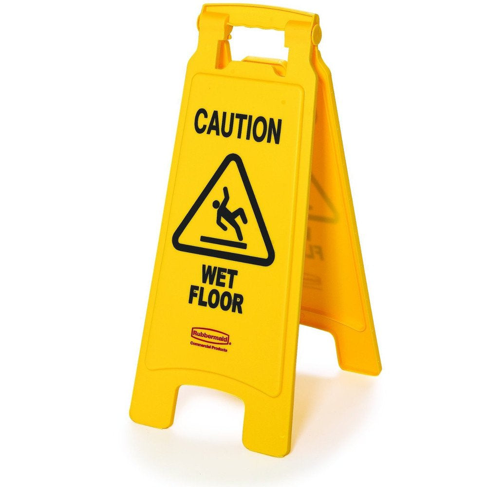 FG611277YEL 11 In. X 12 In. X 25 In. Caution Wet Floor Sign - Bright Yellow