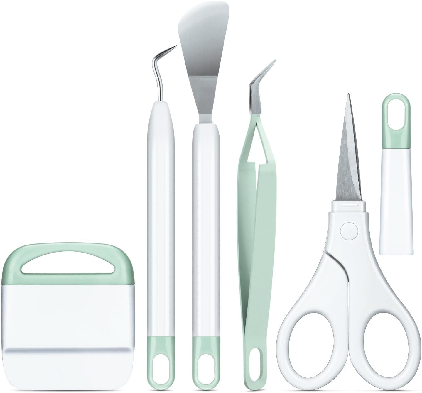 WORKLION Vinyl Weeding Tools Set- Craft Weeding Tools for Vinyl Precision Crafting Tools Kit Including Sticker Tweezers, Scissors, Spatula, Weeder, Scraper