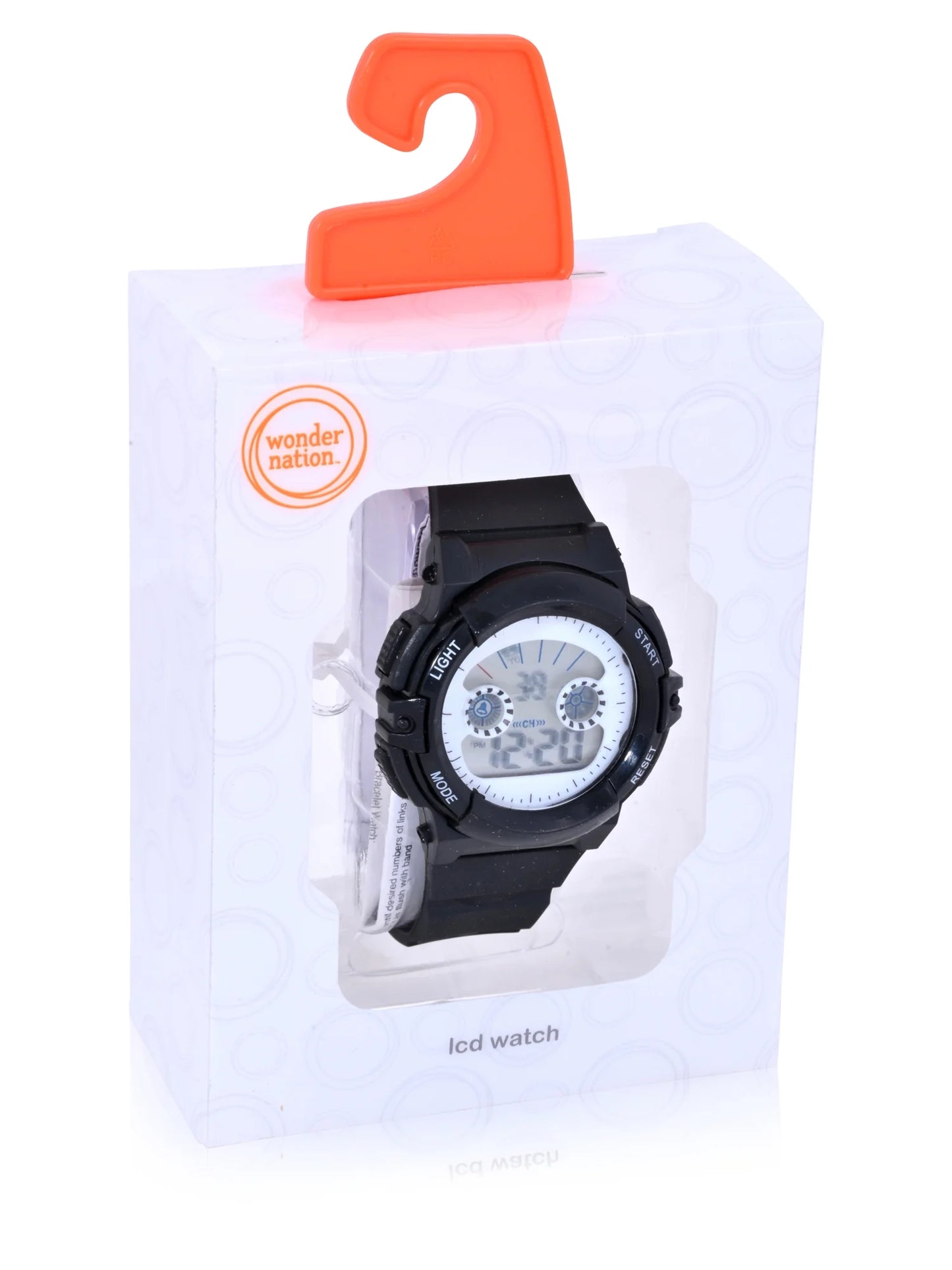 Unisex LCD Watch with Silicone Strap in Black (WN4199WM)