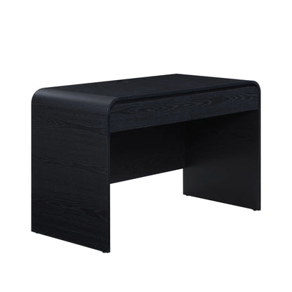 Juliet Curved Desk with Storage, Black Finish