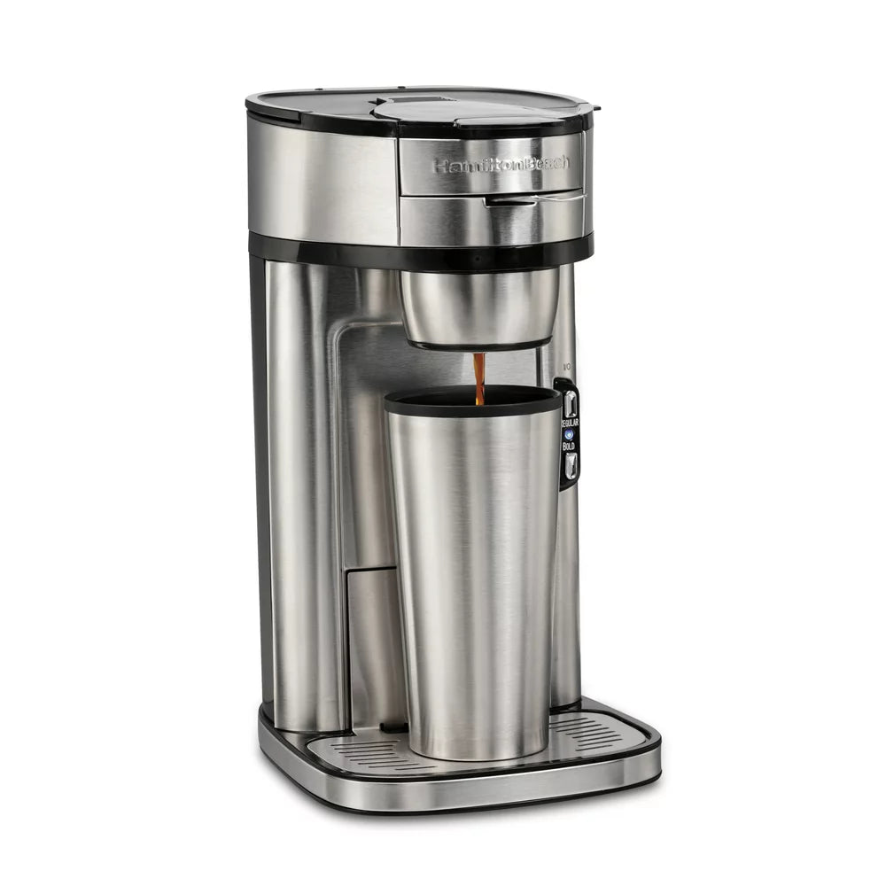 the Scoop Single-Serve Coffee Maker, 14 Oz., Stainless Steel, Model 47550