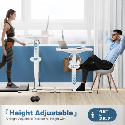 Electric Standing Desk, Height Adjustable Desk, 55 X 24 Inches Ergonomic Stand up Desk with Memory Preset and T-Shaped Metal Bracket for Home Office