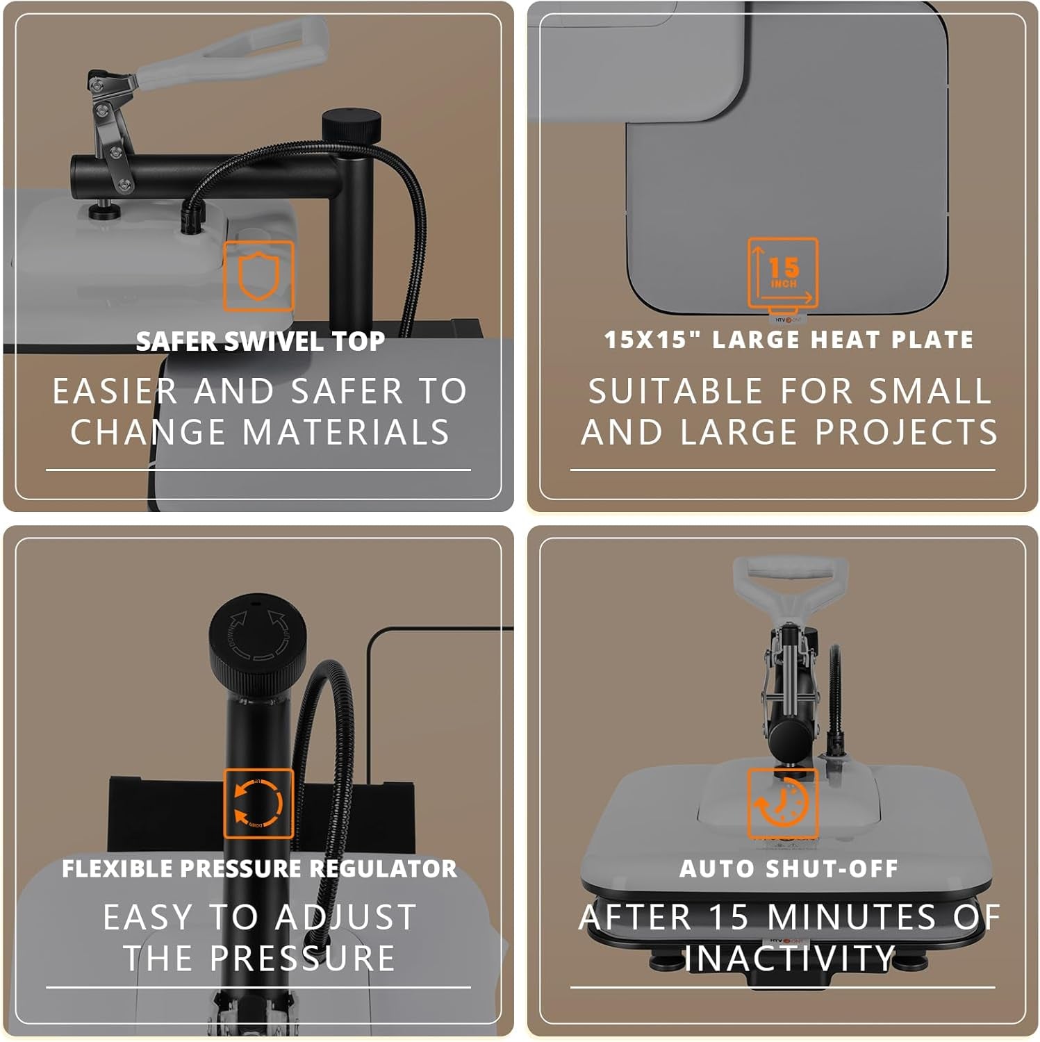 Heat Press Machine 15X15 - Swing Away Heat Press Machine for T Shirts - Professional Heat Press for Sublimation, Vinyl, Heat Transfer Projects, Heats up Fast & Distribute Heat Evenly