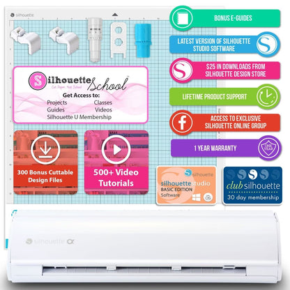 Silhouette White Cameo 5 Alpha W/ 15" X 15" Navy Heat Press & Siser HTV