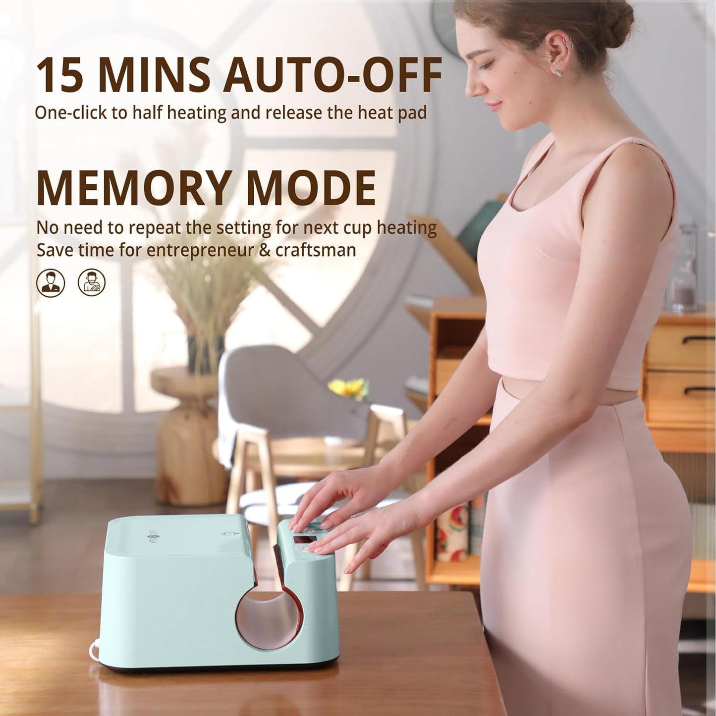 Auto Tumbler Heat Press Machine - Mug Heat Press Heat up Fast & Even, Professional Tumbler Press High-Security for 2.95-3.18Inch Sublimation Tumblers, Cups, Glasses and Mugs (Blue)