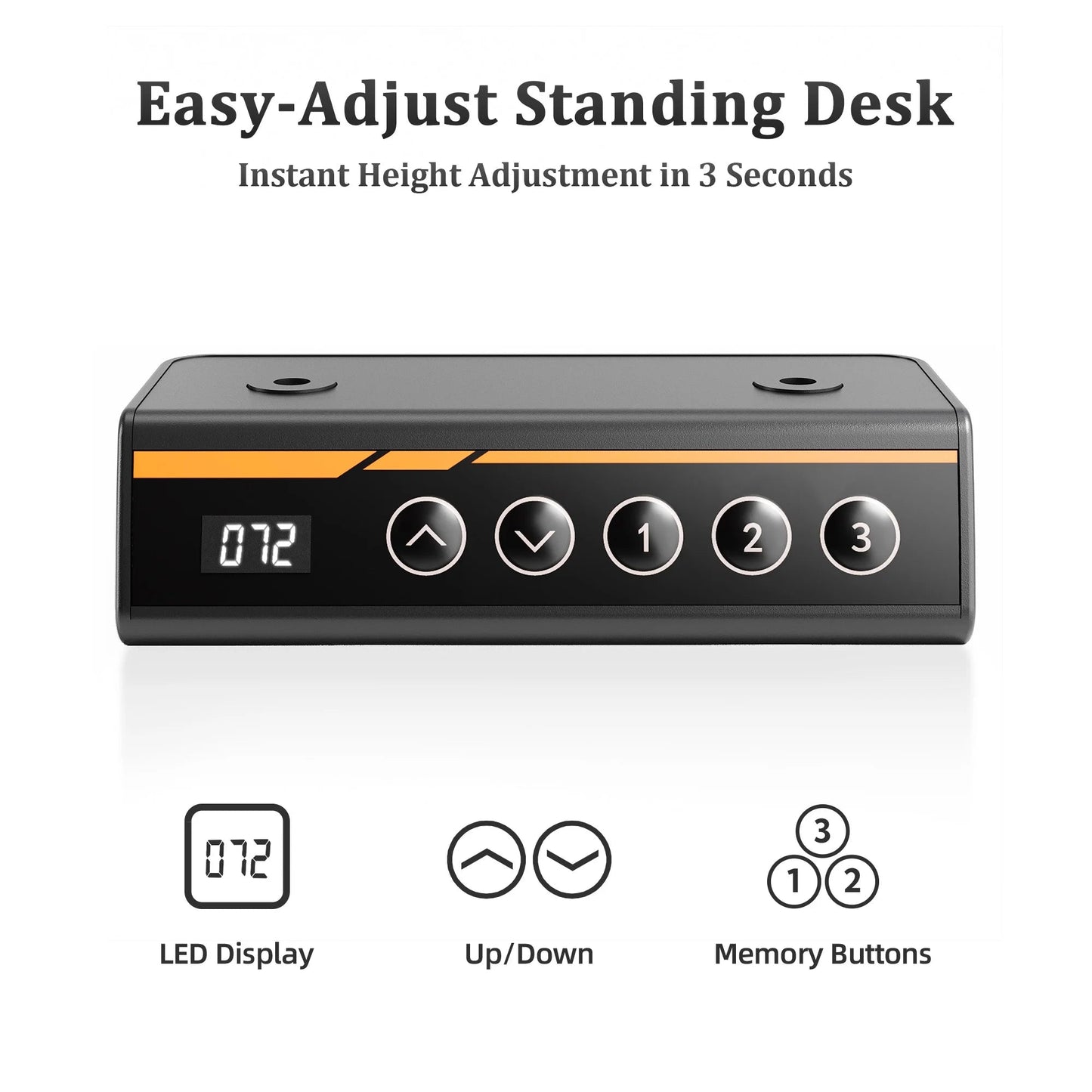 55 Inch Electric Standing Desk, Wide Computer Stand up Desks Adjustable Height, Sit-Stand Rising Desk W/Memory Preset for Home Office Students Desk,White Top