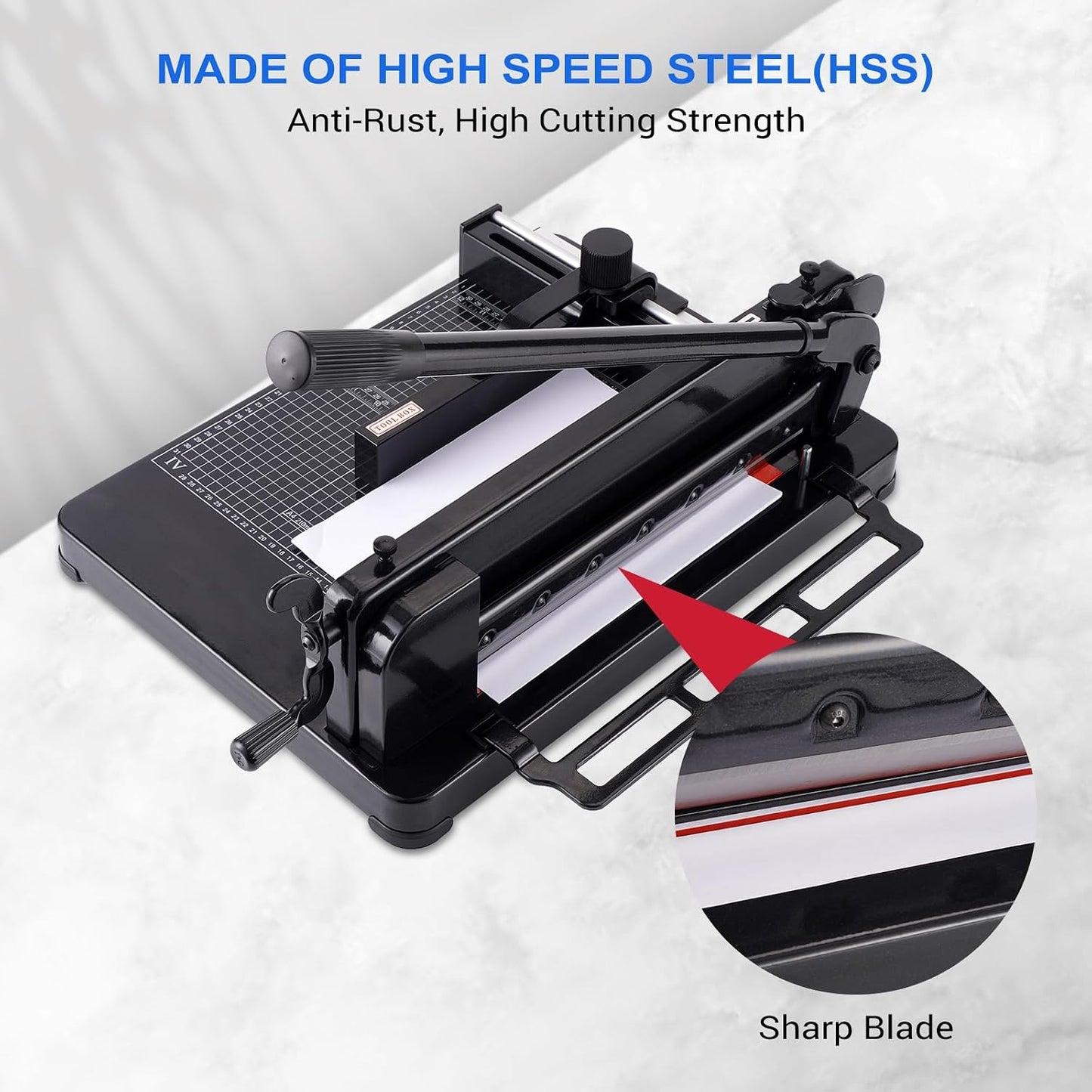 Heavy Duty Paper Cutter,12 Inch Guillotine Paper Cutter,Guillotine Paper Cutters and Trimmers Cards Leather with Metal Base for Office Home School (Black, A4)