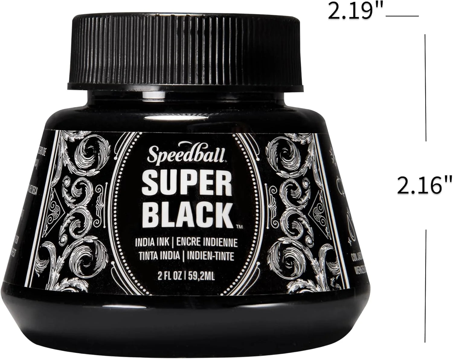 Super Black India Ink, 2-Ounce Jar
