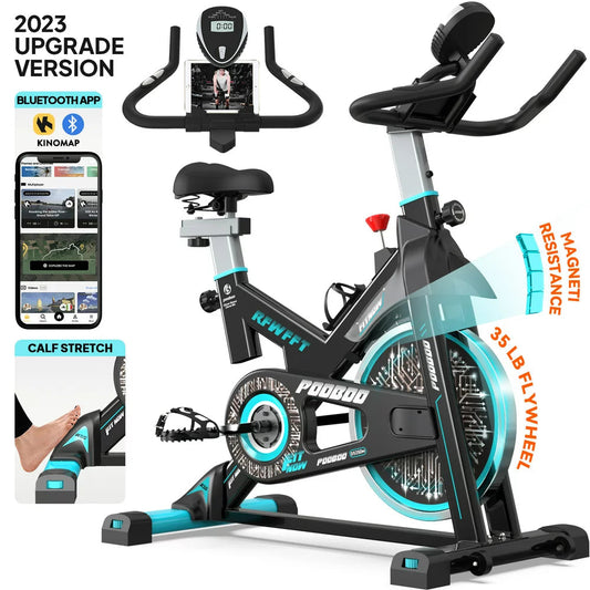 Exercise Bikes Cardio Workout Cycling Bicycle Training Indoor Cycling Bike Stationary Bike with LCD Monitor Weight up to 330 Lbs