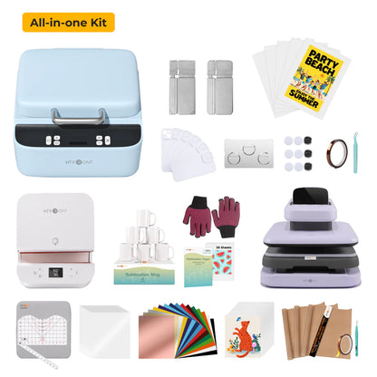 HTVRONT Auto Heat Press 2+ H17 Phone Case Heat Press +Tumbler Heat Press All-In-One Bundle