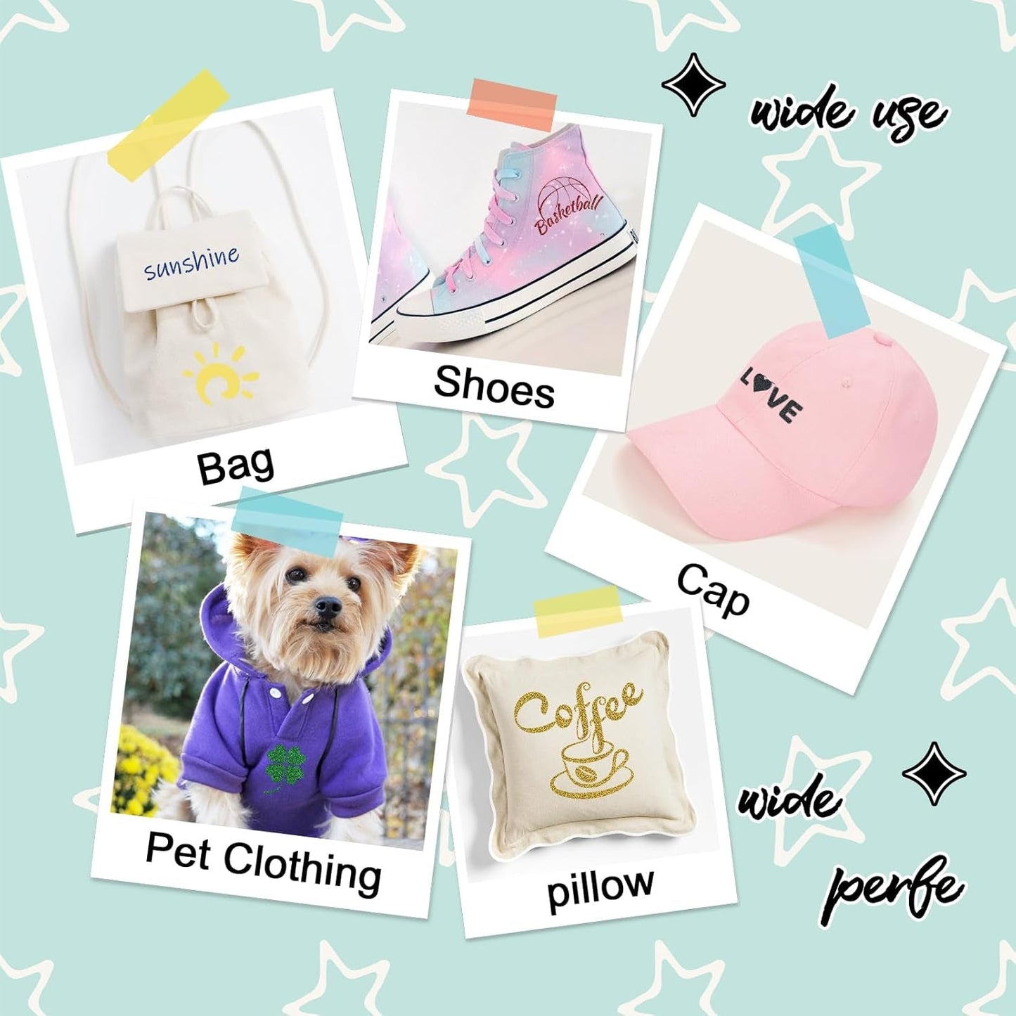 3D Puff Heat Transfer Vinyl, 9 Sheets 12" X 10" Glitter Foaming Puff HTV Vinyl, Puffy Iron on Vinyl for T-Shirts Clothes Compatible with Cricut Air or Maker