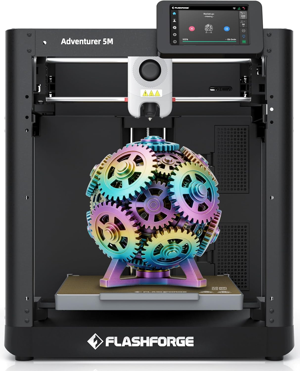 FLASHFORGE Adventurer 5M 3D Printer,600Mm/S Max Speed Core XY 3D Printers with Auto Leveling,280°C Direct Extruder,3S Quick Swap Nozzle,Dual-Sided PEI Platform,Diy AD5M Enclosure,For Kids,Beginners