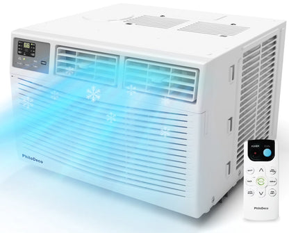 10000 BTU Window Air Conditioner 450 Sq Ft. Intelligent AC, LED Display Screen, with Remote Control, Can Be Used as a Dehumidifier/Fan, Operates Quietly, Energy-Saving. Timer • Sleep and EC