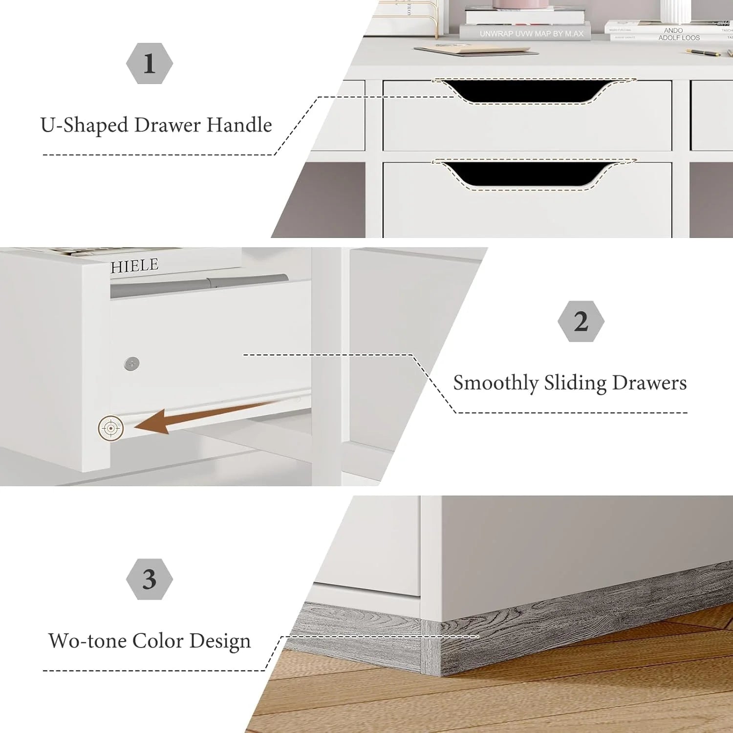 78 Inch Two Person Desk, 2 Person Desk with 5 Drawers, Double Desk for Two People, Computer Desk for Home Office, White