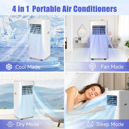 8500 BTU Portable Air Conditioners, 4 In1 Air Conditioner with Remote Control,Portable AC Cooling Range up to 360 Sq.Ft, Windows Kit,Brush,White