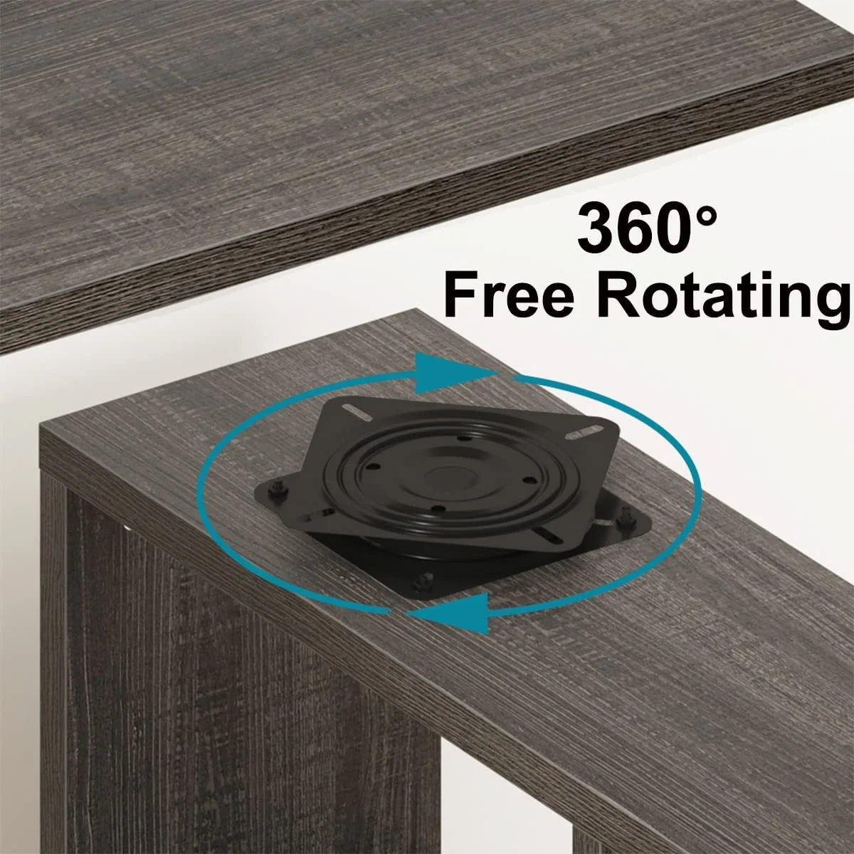 360° Rotating Computer Desk with Storage Large Office Desk with Open Bookshelves Corner Desk with File Cabinet Writing Desk Workstation for Home Office