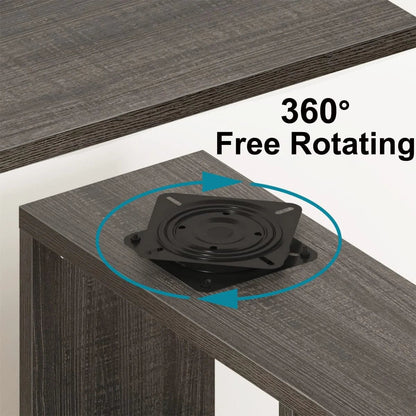 360° Rotating Computer Desk with Storage Large Office Desk with Open Bookshelves Corner Desk with File Cabinet Writing Desk Workstation for Home Office