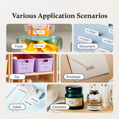 Label Maker D110 Upgraded Mini Portable Label Printer Inkless Labeler Sticker Bluetooth Rechargeable Thermal Label Maker Machine with Tape(Blue)