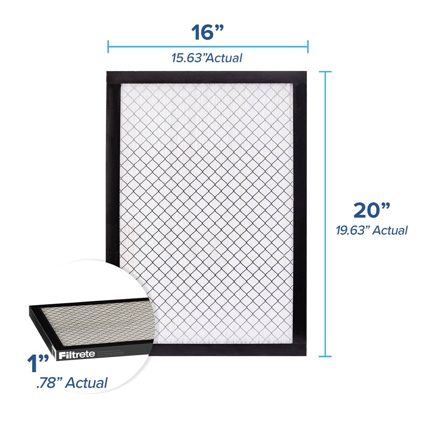 Filtrete Air Filter 1”, MPR 2500 MERV 14, High Performance Premium Allergen, Ultrafine Particles, Bacteria and Virus Filter, 4-Pack