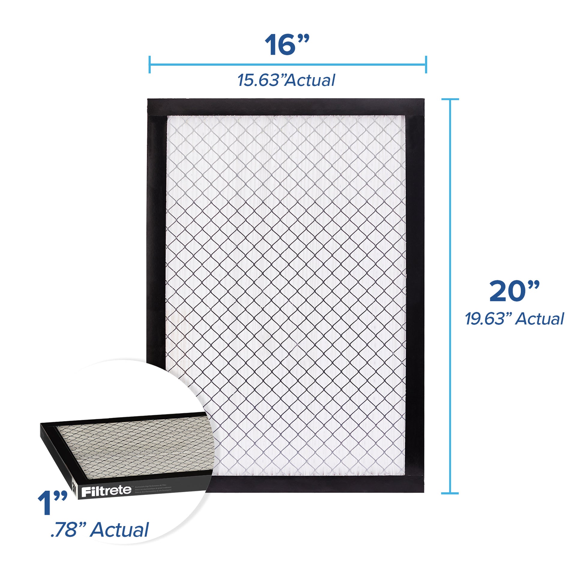 Filtrete Air Filter 1”, MPR 2500 MERV 14, High Performance Premium Allergen, Ultrafine Particles, Bacteria and Virus Filter, 4-Pack