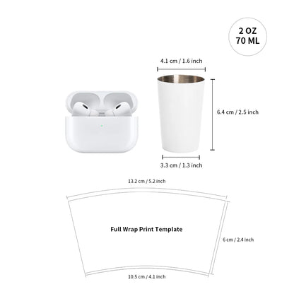 2 OZ Sublimation Shot Glasses Tumblers Blanks Bulk White 12 Pack