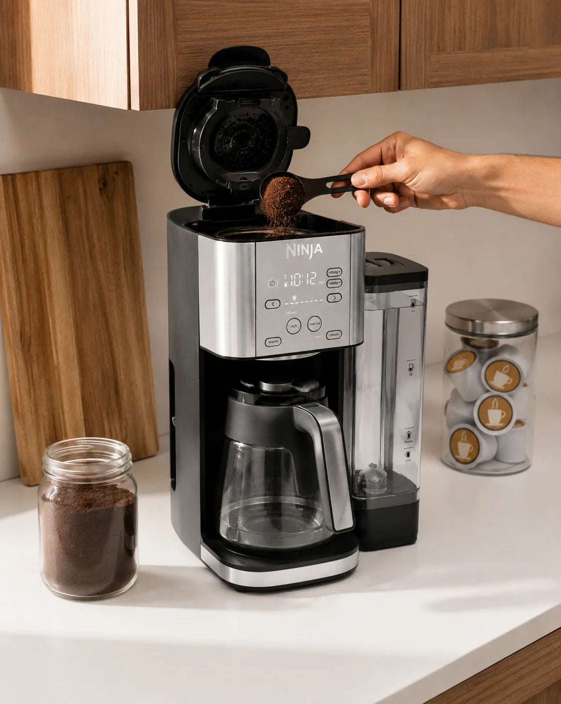 Dualbrew Coffee Maker Grounds & Pods Hot & Iced, Rapid Cold Brew