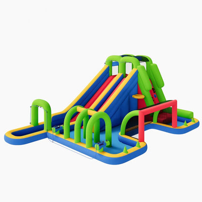 Bounce House, Inflatable Bouncer with Air Blower, Jumping Castle with Slide, Outdoor Indoor Bouncy Castle with Oxford Fabric for Kids
