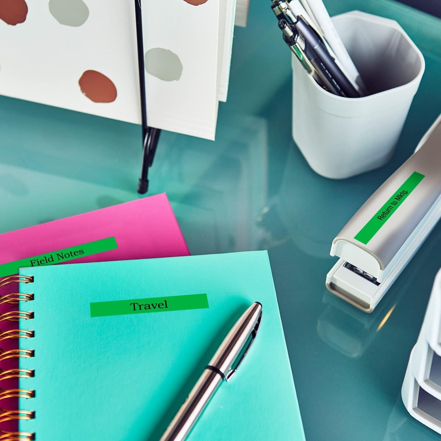 PT-M95 P-Touch Monochrome Label Maker Bundle (4 Label Tapes Included),White