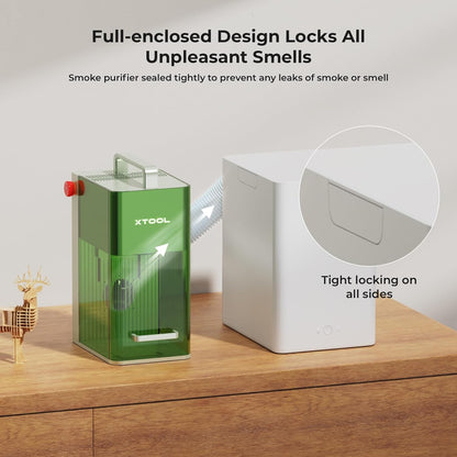 F1 Desktop Smoke Air Purifier, Fume Extractor with 3-Layer Filtration, Hepa Portable for  F1 Laser Engraver Only, Air Purifier for Laser Engraver for Wood and Metal