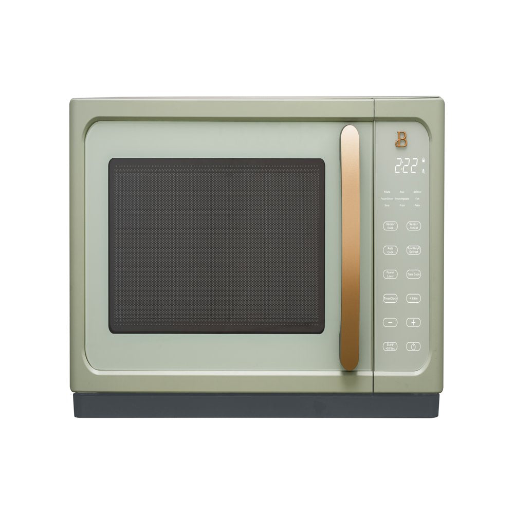 1.1 Cu Ft 1000 Watt, Sensor Microwave Oven, Sage Green by Drew Barrymore, New