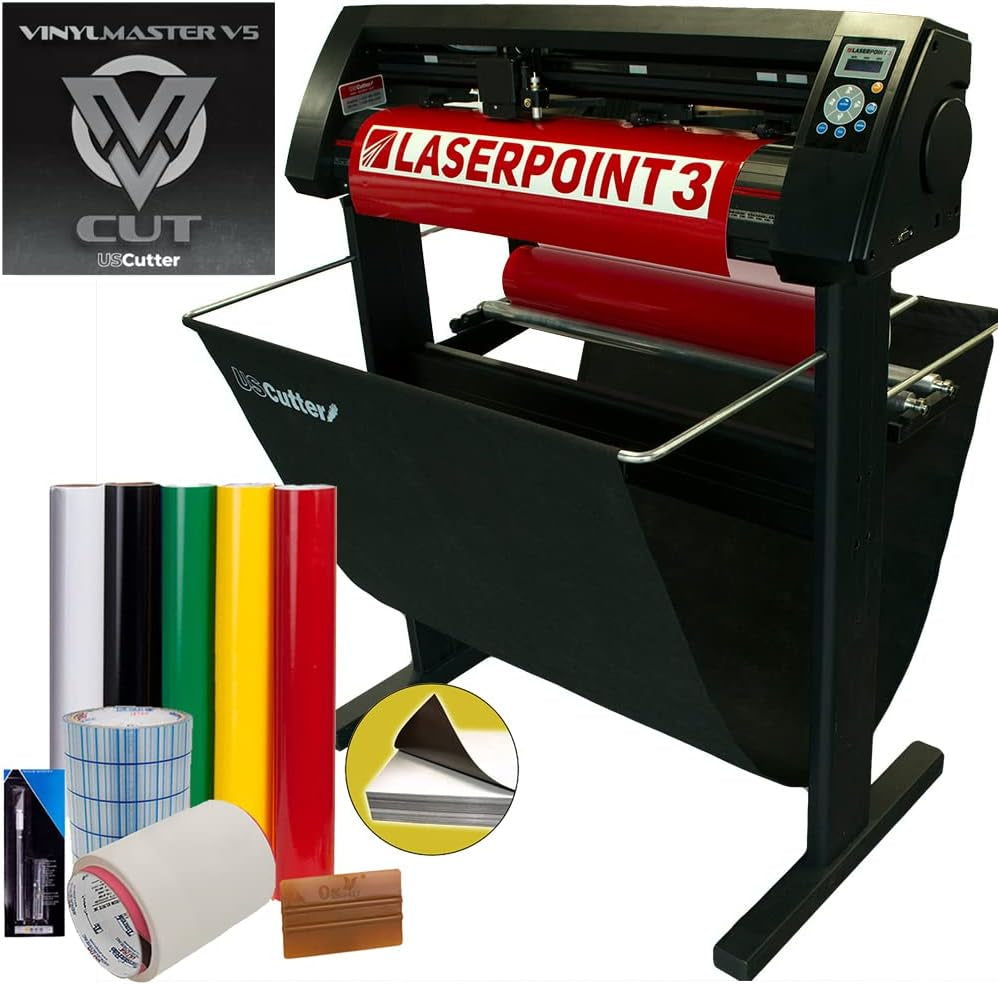 Uscutter 28" Laserpoint 3 (LP3) Vinyl Cutter W/Stand, Basket, Supplies, Tools