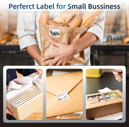 Phomemo Rectangle Barcode Labels, Multi-Purpose White Self-Adhesive Tag for M110/M110S/M120/M200/M220 Label Maker Machine, 1.18'' X 0.78"(30X 20Mm), 320 Labels/Roll, Black on White