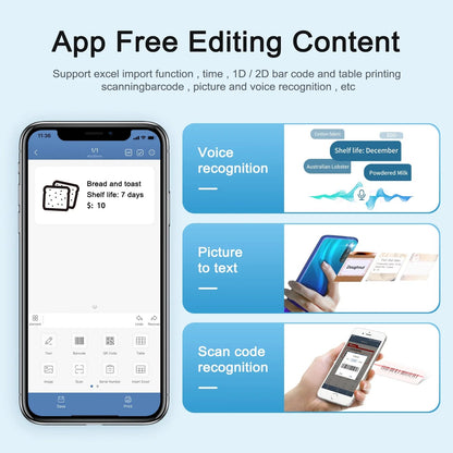 B21 Label Maker Machine, 2 Inches Label Printer Retro Wireless Thermal Sticker Printer (Black)