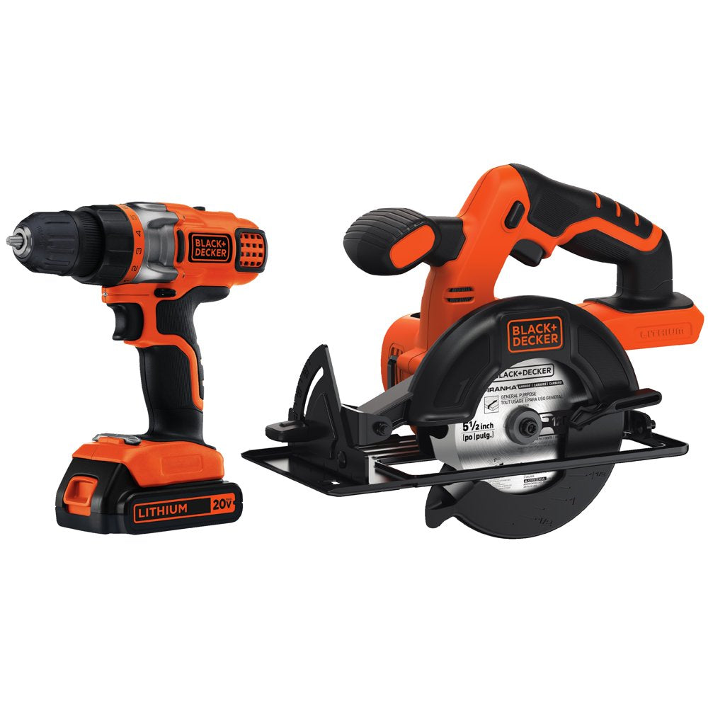 20-Volt MAX* Lithium-Ion Drill & Circular Saw Combo Kit, BDCD220CS