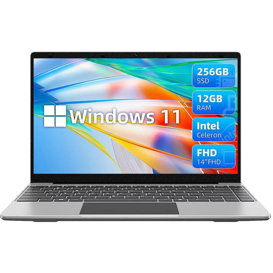 14In Windows 11 Laptop Computer 12GB DDR4 256GB SSD with Intel Quad Core Celeron N4100