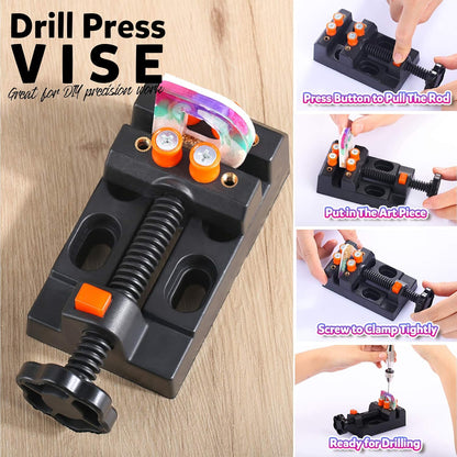 LEOBRO Hand Drill, Hand-Operated Hand Drills, Pin Vise with Drill Bits, Drill Press Vise, Keychain Making Kit, Jewelry Making Supplies, for Crafts