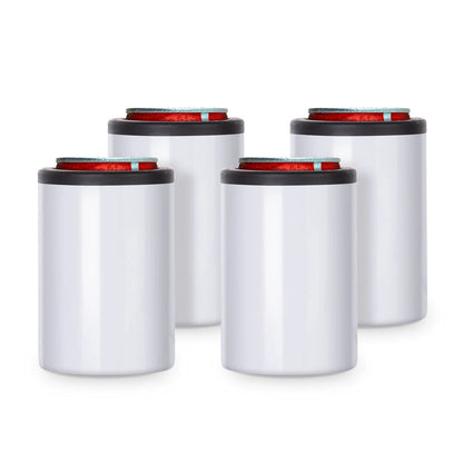 Wholesale 12 OZ Sublimation Cold Drink Short Can Cooler Bulk Buy Stainless Steel Insulator White 8 Pack & 24 Pack & 48 Pack
