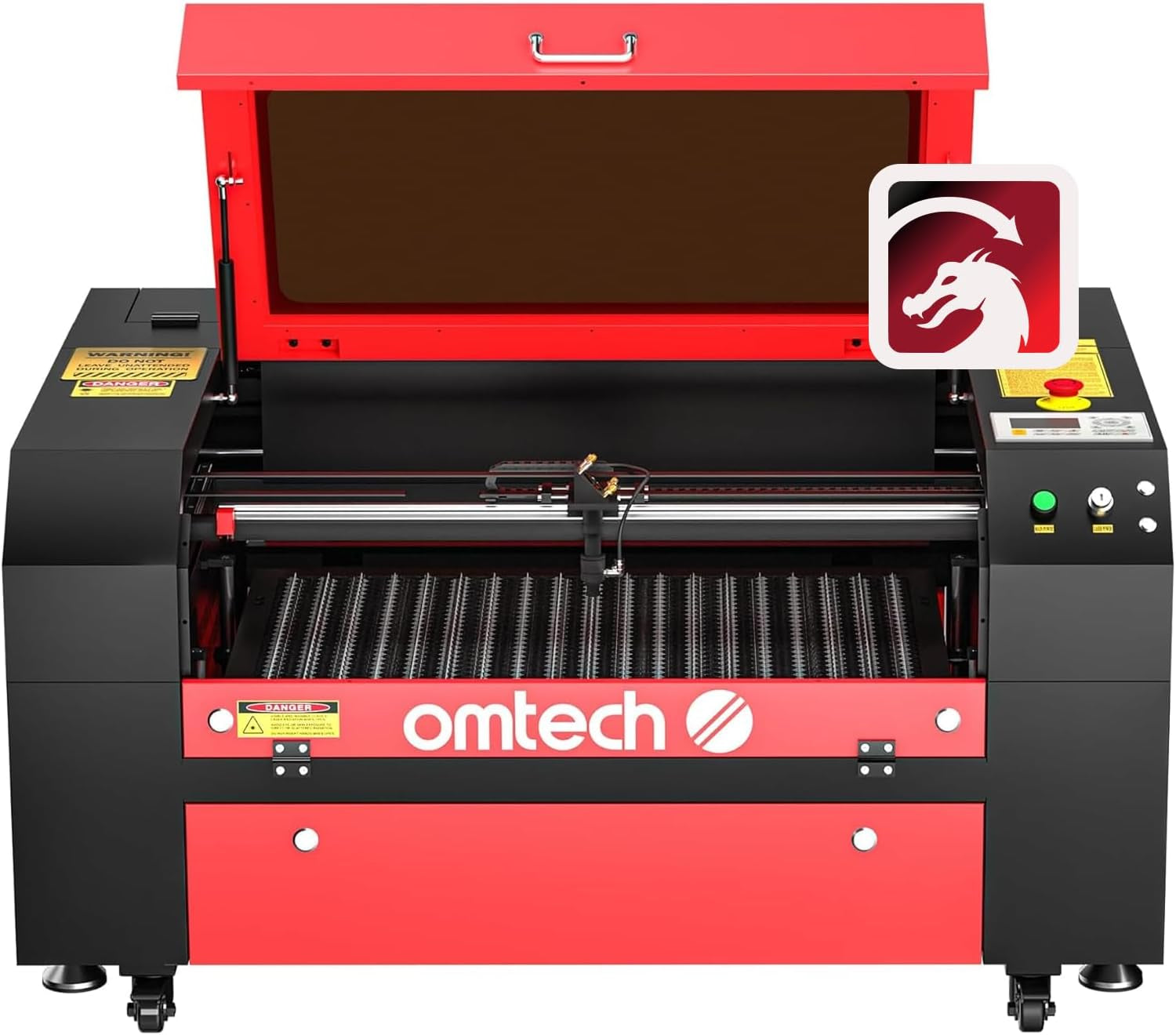 Omtech 60W CO2 Laser Engraver with Lightburn, 28X20 Inch Laser Engraving Cutting Machine with Autolift 4 Way Pass Air Assist Water Pump, Commercial Laser Engraver Cutter for Wood Glass Acrylic More