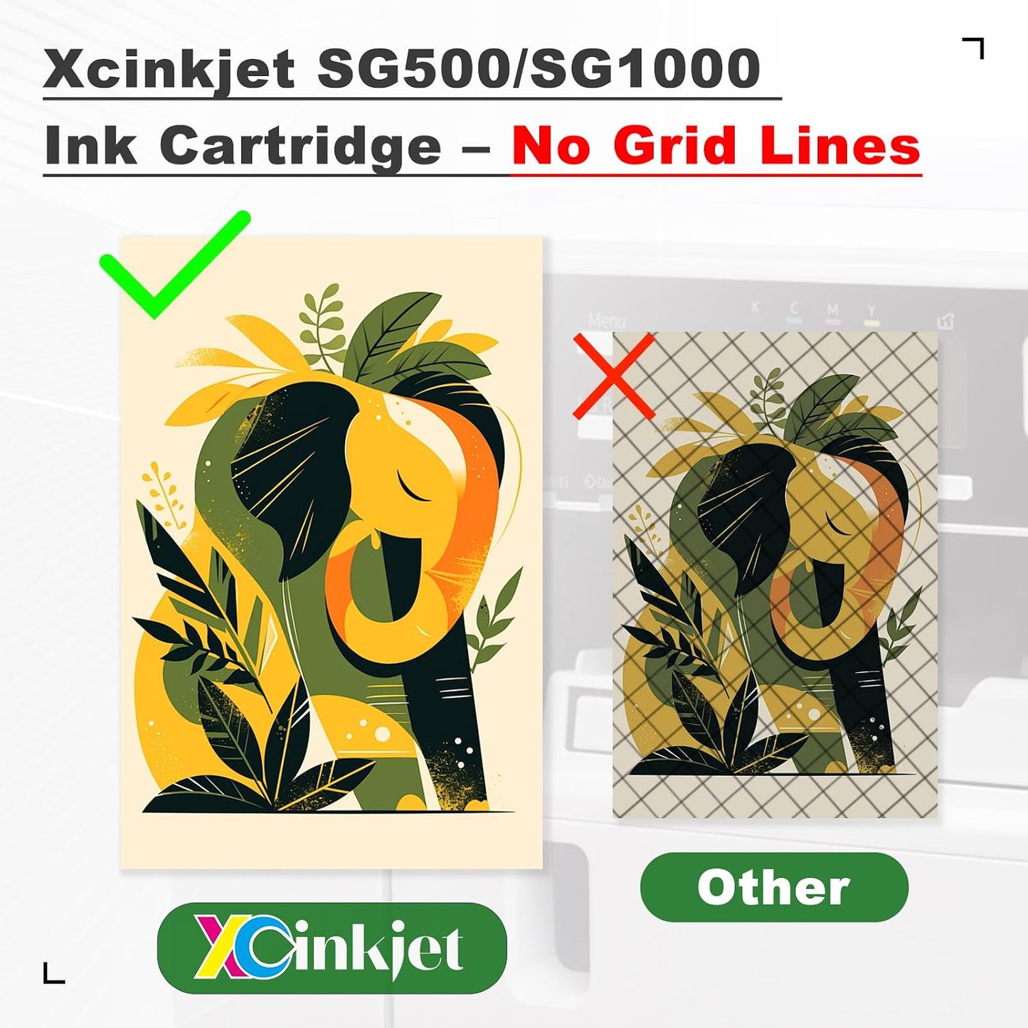 3.9.0 SG500 SG1000 Sublimation Ink Cartridges Replacement for Sawgrass SG500 and SG1000 Printers, Compatible with Firmware Version 3.09 or Earlier (BK, C, M, Y, 4PK)
