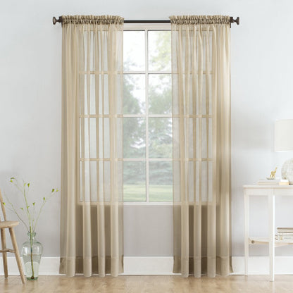 Marjorie Sheer Voile Curtain, Single Panel, 59"W X 95"L, Brownstone