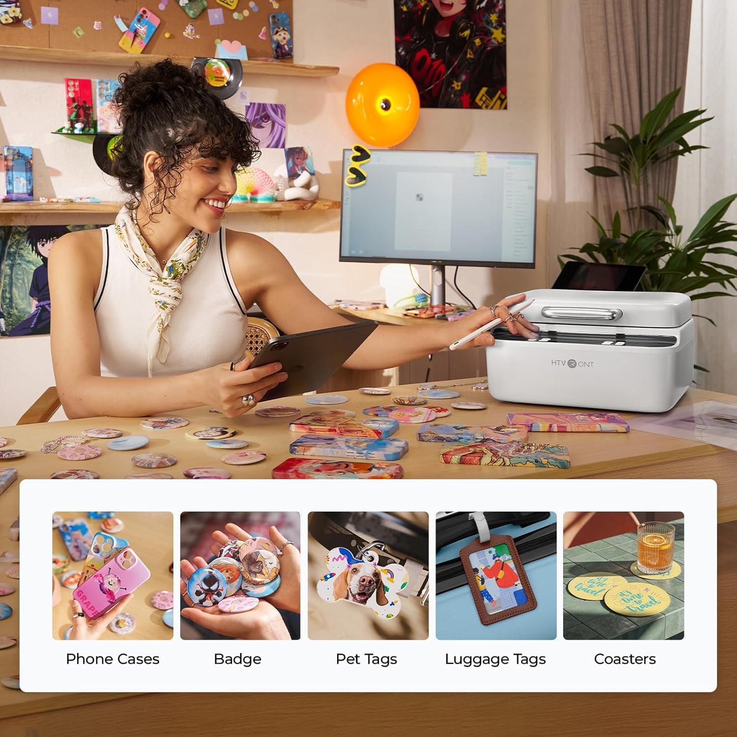 Phone Case Heat Press Machine - Vacuum Heat Press Machine for Phone Cases- Sublimation Press for Custom Phone Case, Badges, Coasters, Includes Film & Fixture (Compatible with Android)