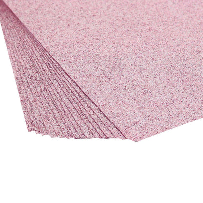 Glitter Cardstock Set - 15 Sheets of Rose Pink 12X12In Glitter Paper