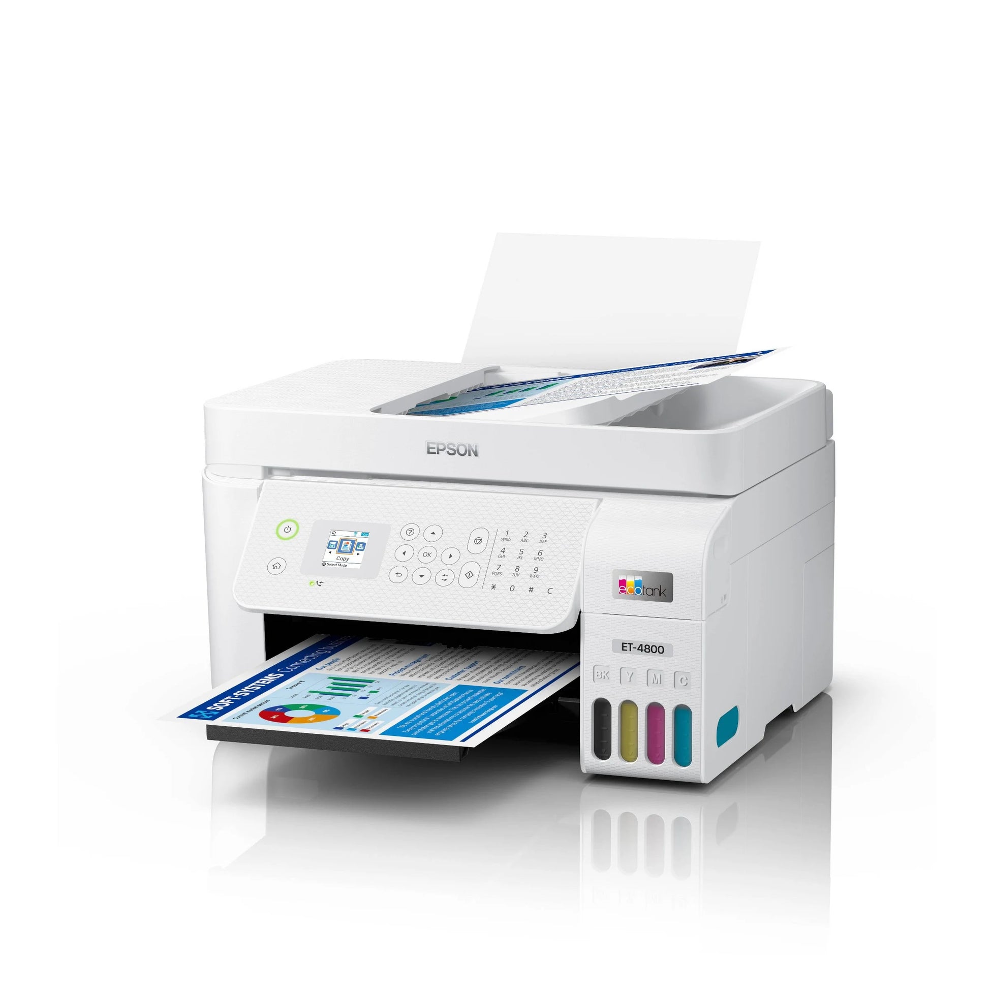 Epson Ecotank ET-4800 Color Inkjet All-In-One Printer with MTC Printer Cable & File Folders