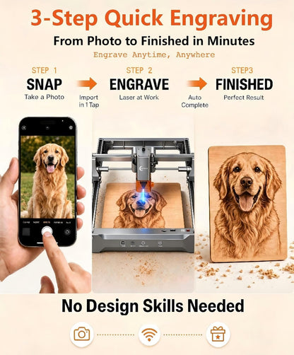 Laser Engraver, Carverall K15 Pro 5W Laser Engraving Machine for Beginners DIY High Accuracy 200X300Mm (Near A4) Portable CNC Laser Cutter for Wood Coated Metal Acrylic Leather, 5000Mw, Class 1