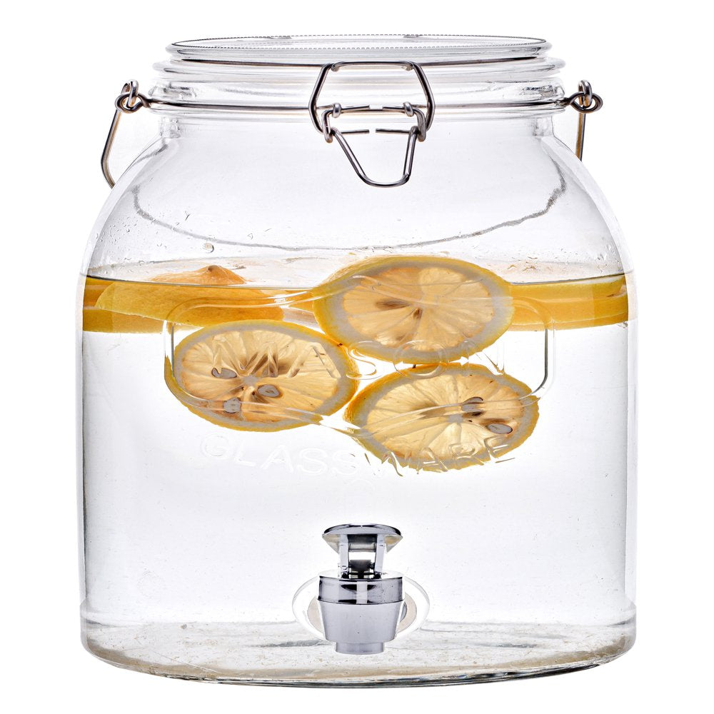 Clear Glass Mason Sun Tea Beverage Dispenser Jar