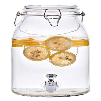 Clear Glass Mason Sun Tea Beverage Dispenser Jar