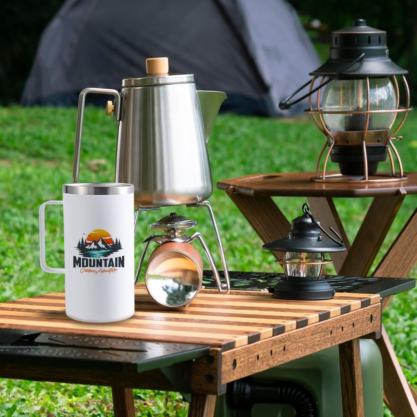 Colorsub 24Oz Sublimation Coffee Mugs with Handle Straight Matte Travel Coffee Cups Insulated Stainless Steel Tumblers with Gift Box, Heat Tape for Hot Cold Drinks, 6 Pack